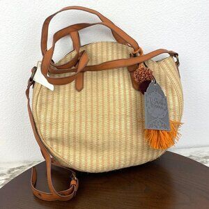 NWT Straw Woven Basket Purse Handbag Boho T-Shirt